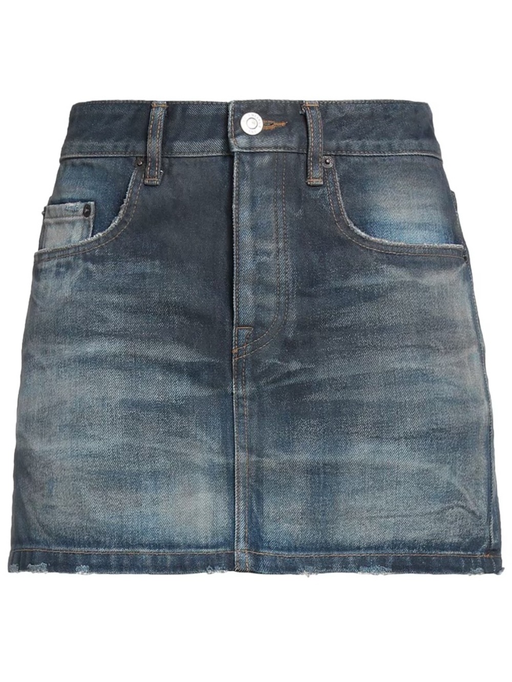 Balenciaga Low Waist Denim Mini Skirt in Navy
